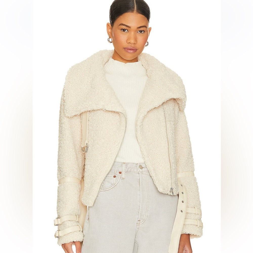 TULAROSA Bailey Moto Jacket in Tan Sand